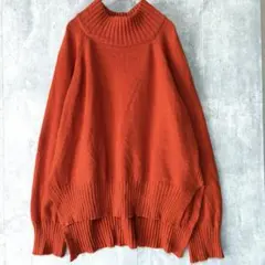 アーバンリサーチ オレンジ ハイネックニット タートルセンスオブプレイス リブ