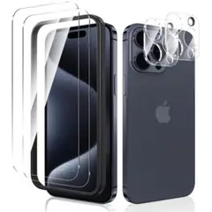 iPhone15 ProMax ガラスフィルム 2枚 カメラフィルム2枚