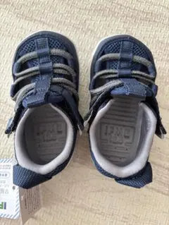 ネイビー ベビーサンダル メッシュ素材