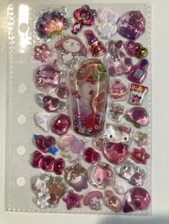 ㉘【ピンク系】立体シール おすそ分け シール交換 シール帳 まとめ割 完成品