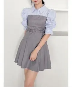 dazzlin レイヤードシャツミニワンピース