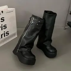 shein 厚底 ロングブーツ