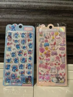 【新品未開封】スティッチとカービー　3Dシールセット　海外製