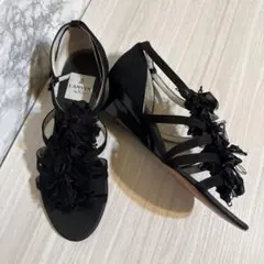 LANVIN en Bleu ブラック フリル パンプス 24cmのサムネイル