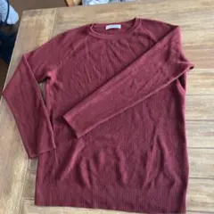 NEWYORKER 赤 リブ編み ニットセーター Lサイズ