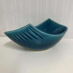 昭和レトロ 陶器製 異型 水盤 花瓶 花器 華道 フラワーベース