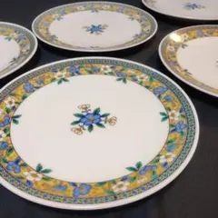 22cm 有田焼 醍醐窯 花柄の皿 5枚セット