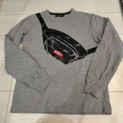 グレー 長袖Tシャツカットソー バッグプリント【BLUECROSS】