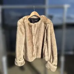 ZARA trf_outerwear フェイクファーコート グレー系 未使用のサムネイル