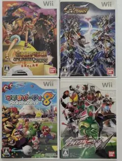 Wii ソフト 4本セット 묶음 판매 원피스 ガンダム マリオ ライダー