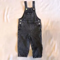 【美品】オーバーオール デニム キッズ 100 黒 ブラック 春 夏