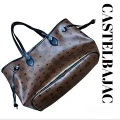 CASTELBAJAC 茶色　バッグ　モノグラム　ロゴ　仕事　オフィス　バッグ