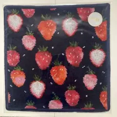 【新品未使用】フェイラータオルハンカチ　ストロベリードット　ネイビー