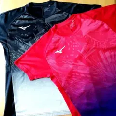 Mizuno Tシャツ 黒/赤 ２枚セット Mサイズ