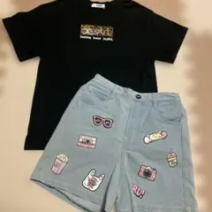 x-girl⭐︎ロゴTシャツとハーフパンツセット130