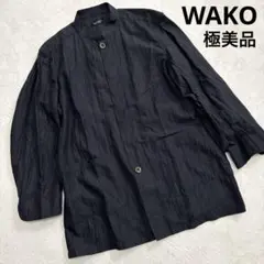 極美品 和光 長袖シャツ ワイシャツ 麻 綿 L ロングシャツ プリーツ 薄手のサムネイル