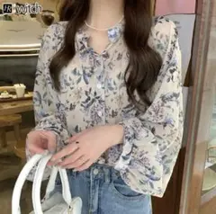 花柄シアーブラウス 長袖のサムネイル
