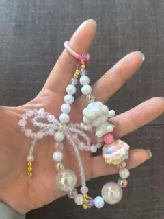カラフルビーズ携帯ストラップ