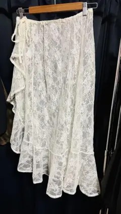 AZUL by moussy レース ロングスカート フリル レイヤード