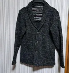 メンズ　カーディガン　冬　厚め　ブラック　グレー　Ｌ