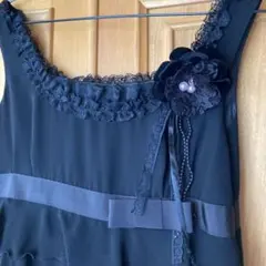 ペイトンプレイス　黒パーティードレス　コサージュ付き