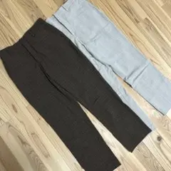 ユニクロ チェック スマートアンクルパンツ2枚セット