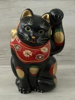 招き猫 置物 縁起物 黒猫 レトロ - メルカリ