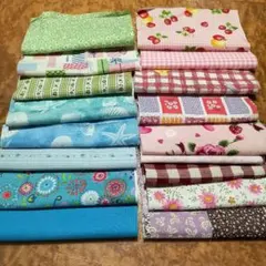綿生地17枚セット　はぎれ　パッチワーク 15cm×10~15cm