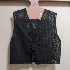 ブラックレースベスト 　M