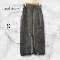 archives デニムスカート S グレー系 フロントジップ ロングのサムネイル