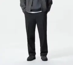 ユニクロ タックワイドパンツ ブラック M ワイドスラックス 黒