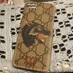 【グッチ】GGスプリーム ウルフ狼 iPhone7/8/SEケース ベージュ グッチ】GGスプリーム ウルフ狼 iPhone7/8/SEケース ベージュ