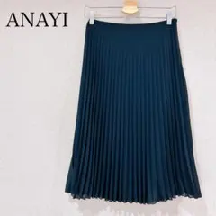 ANAYI アナイ　スカート　プリーツスカート　黒　膝丈　透け感　綺麗め　細見え