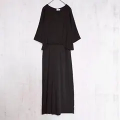 新品 ナノユニバース サロペット オールインワン 黒 シンプル 上品 ワイド