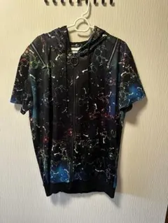 NieR CLOTHING 宇宙柄フード付き半袖パーカー