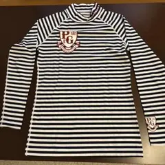 PEARLY GATES ストライプ モックネックシャツ