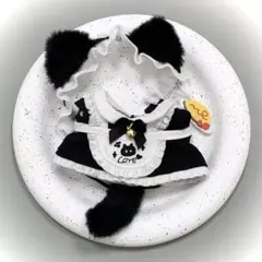 猫耳メイド風ドレスセット　ぬいぐるみお洋服　10cm 4点セット