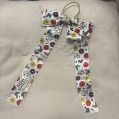 カラフル花柄リボンヘアアクセサリー