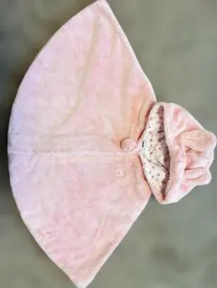 値下げ　ミキハウス ベビーポンチョ ピンク 70〜90cm