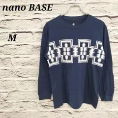 R4484 nano BASE 【M】 七分袖カットソー オルテガ柄 ネイビーのサムネイル