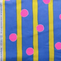 【コスモテキスタイル】オックス 幅110×45cm ストライプ×蛍光ドット