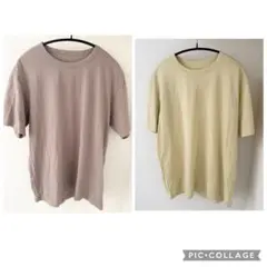 【2点セット】無印　クルーネック　半袖　L