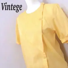 ヴィンテージ　ブラウス　昭和レトロ　シャツ　ビッグカラー