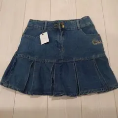 デニム プリーツミニスカート ベルト付き