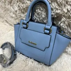 未使用　&chouette ミニハンドバッグ　ショルダーバッグ　水色　レザー