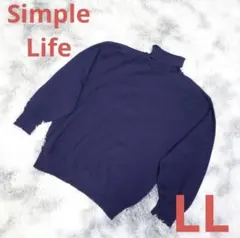 シンプルライフ タートルネック ニット ネイビー LL SimpleLifeのサムネイル