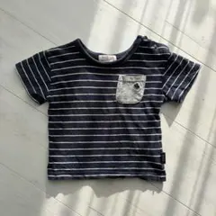 POLO Baby ボーダーTシャツ 80cm 胸ポケット クマ刺繍のサムネイル