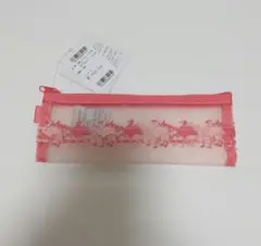 近沢レース メッシュ小物 ペンケース(フラミンゴ/ピンク)