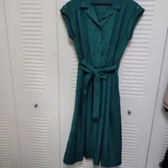 美品 caban ノースリーブ ワンピース シャツワンピース 緑 キャバン