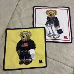 【新品未使用】ラルフローレン/ポロベア/シェニール織ハンカチ/２枚セット